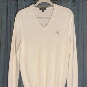 White Express Men's V-Neck Sweater